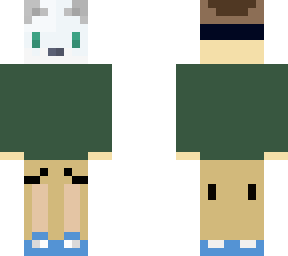 radiumm remake (artic fox boy with mask) green shirt and tan pants