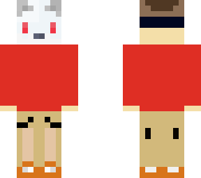 radiumm remake (artic fox boy with mask) red shirt and tan pants
