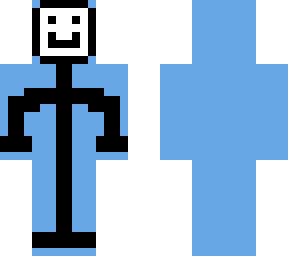 stick man with bule coat