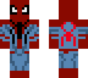 the amazing siderman blue and red suit