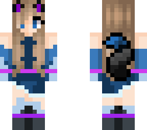"purple wolf girl" color change to dark blue