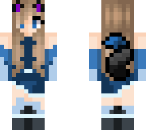 "purple wolf girl" color change to dark blue