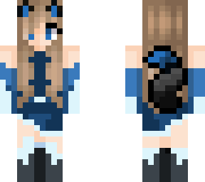 "purple wolf girl" color change to dark blue