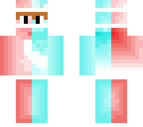 ninja skin  (boy) half/half cyan/red