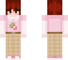 red hair kawaii pink strawberry