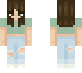girl with brown hair and green shirt