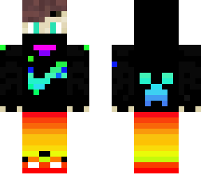 rainbow neon gamer boy