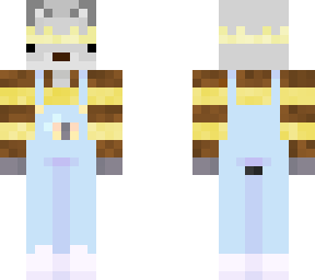 arctic fox in bee overalls