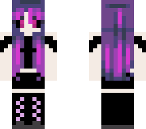 ender girl with pink/purple eyes