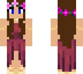 ~fancy girl in red dress, with flower crown~