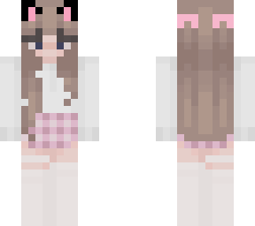 catgirl with pink check skirt