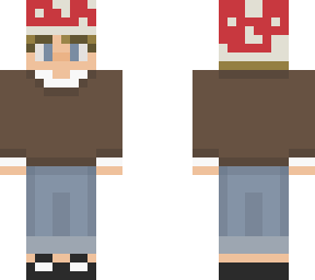 cute *** girl with jumper and mushroom hat.