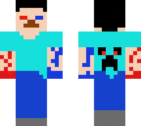 water fire herobrine with water fire eyes