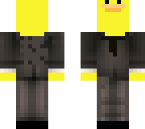 backwards duck in a suit