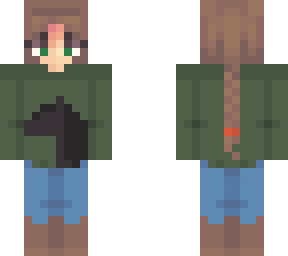 black horse but with a green sweatshirt
