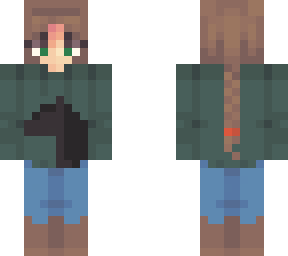 black horse but with a green/teal sweatshirt