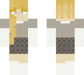 blonde hair girl with checkered skirt :)