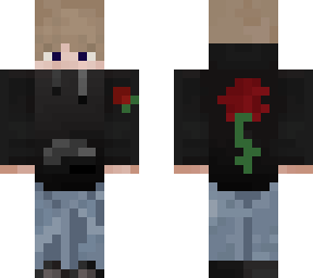 blonde hair w/  black rose hoodie