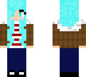 blue hair winter girl