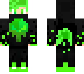 dude with black hoodie and green hairs