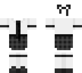 black and white uniform w/ bow