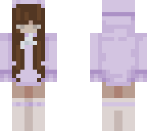 brown hair purple hoodie girl