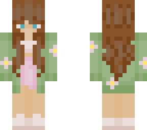 green and pink girl aww