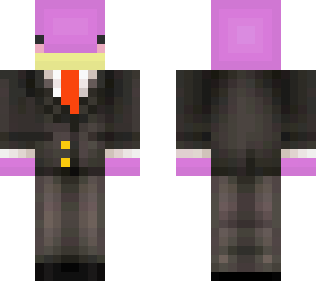 lavender frog in a suit