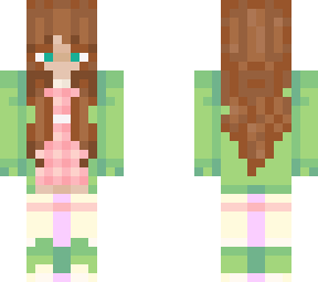 more green and pink girl