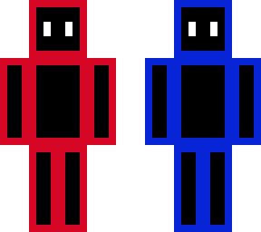 red and blue skinn fusion minecraft outlined