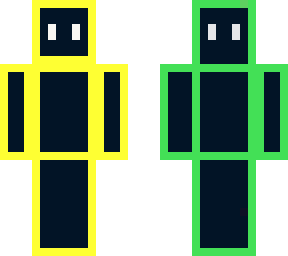 yellow and green skinn fusion minecraft outlined