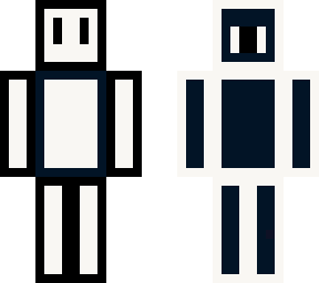 black and white skinn fusion minecraft outlined