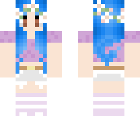 blue haired cute flower crown