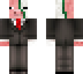 skeleton pig in suit