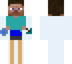 steve but tiny on sticks