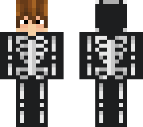 brown hair skeleton onesie