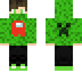creeper hoodie gamer boy green