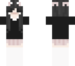 girl with cat ears (pink black white)