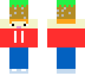 me holding a grass block
