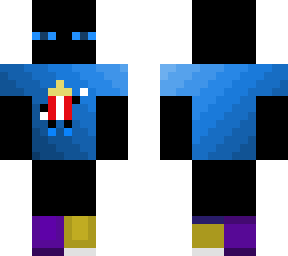 enderman in gradient blue popcorn guy shirt with stone underlayer