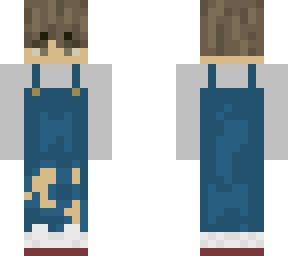 regular skin in overalls