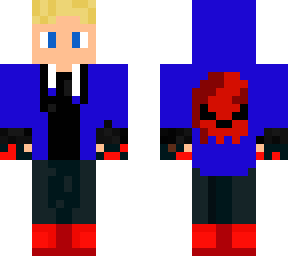 blond boy in skull hoodie