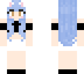 blue hair catgirl