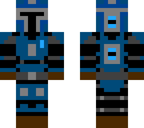 blue/grey/black mandalorian