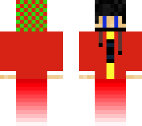 red hoodie try hard (with blue pants)