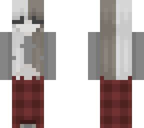 white red grey egirl with grey/white hair