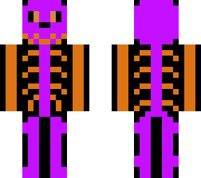 a purple and orange skeleton