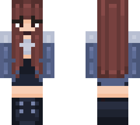blue half jacket girl