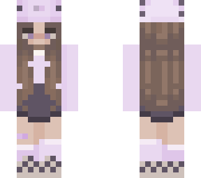 purple axolotl brown hair girl