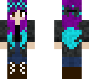 purple and cyan hair girl